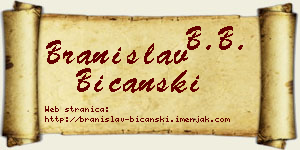 Branislav Bičanski vizit kartica